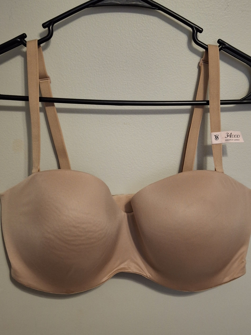 Victoria Secret Seamless Nude Strapless T-Shirt Bra - 34DDD